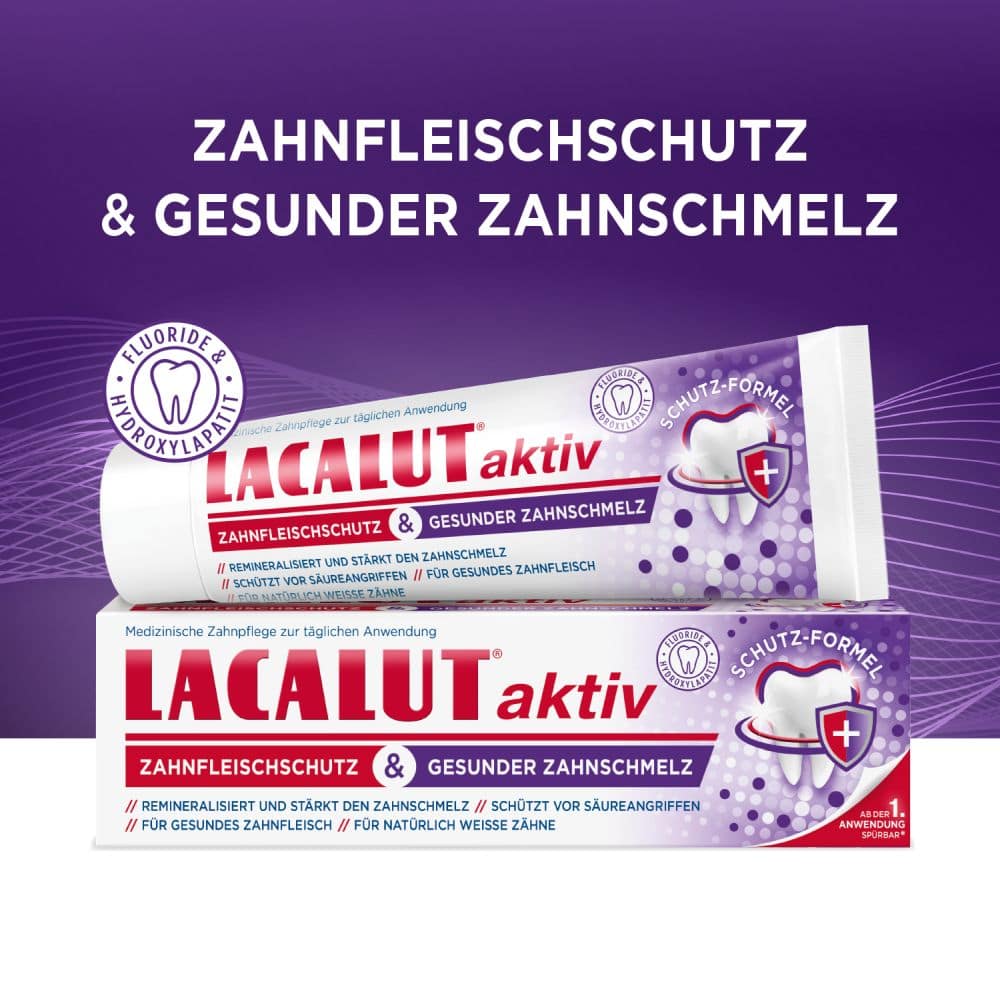 LACALUT aktiv Zahnfleischschutz & Gesunder Zahnschmelz Zahncreme 75 ml Zahncreme