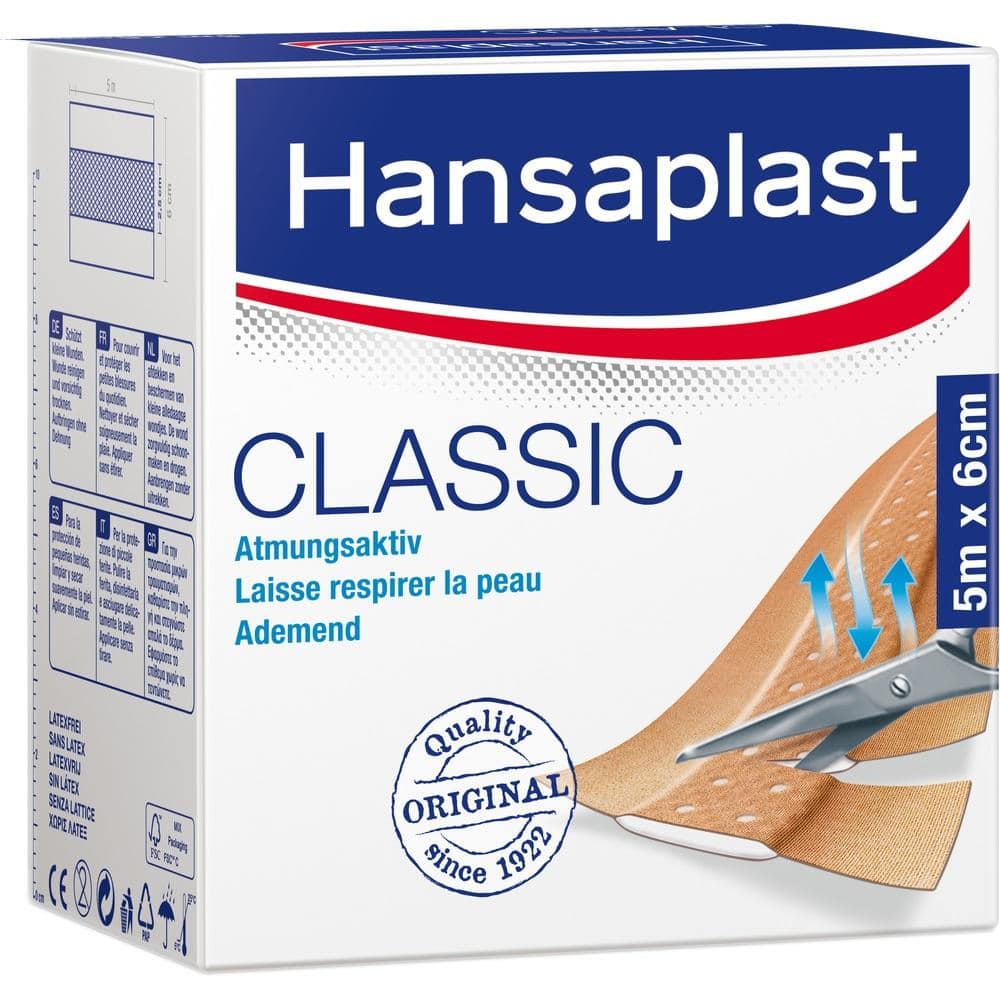 Hansaplast CLASSIC Atmungsaktiv 6cm x 5m 1 St Pflaster