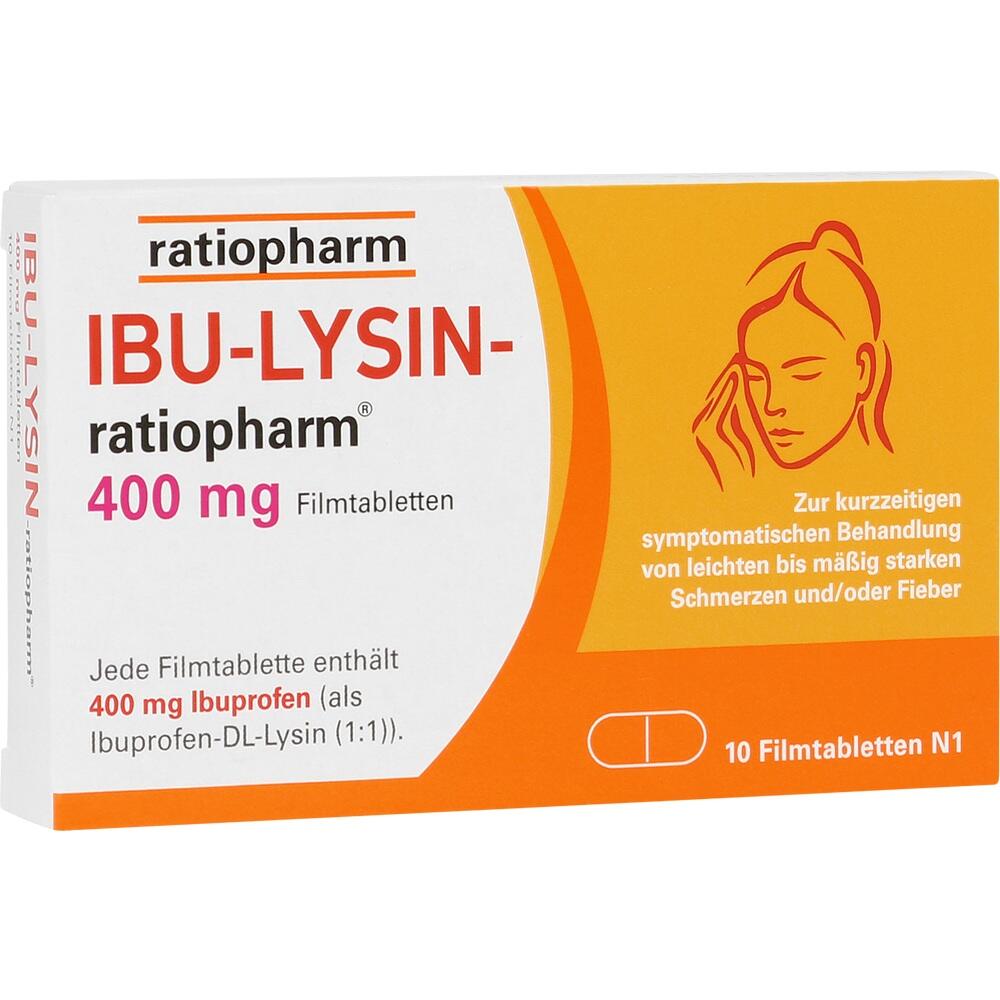 IBU LYSIN ratiopharm 400 mg - mit Ibuprofen 10 St Filmtabletten