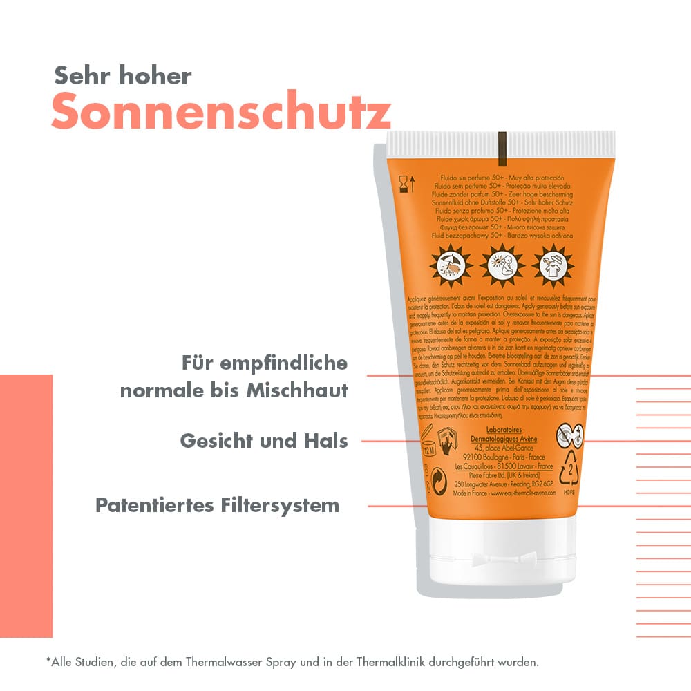 Avène Sonnenfluid ohne Duftstoffe SPF  50+ + 3 € sparen* 50 ml Emulsion