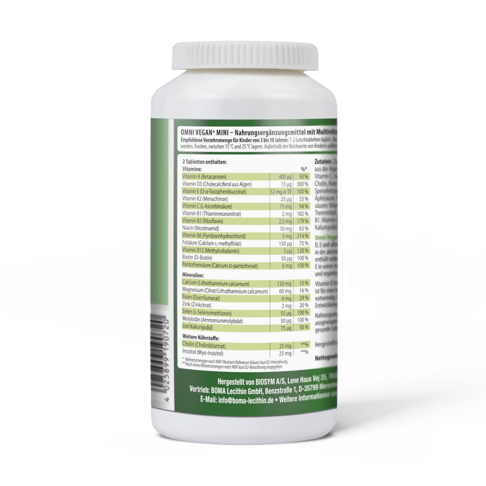 Omni Vegan Mini Multivitamine für Kinder 150 St Lutschtabletten