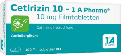 Cetirizin 10 - 1A Pharma 100 St Filmtabletten