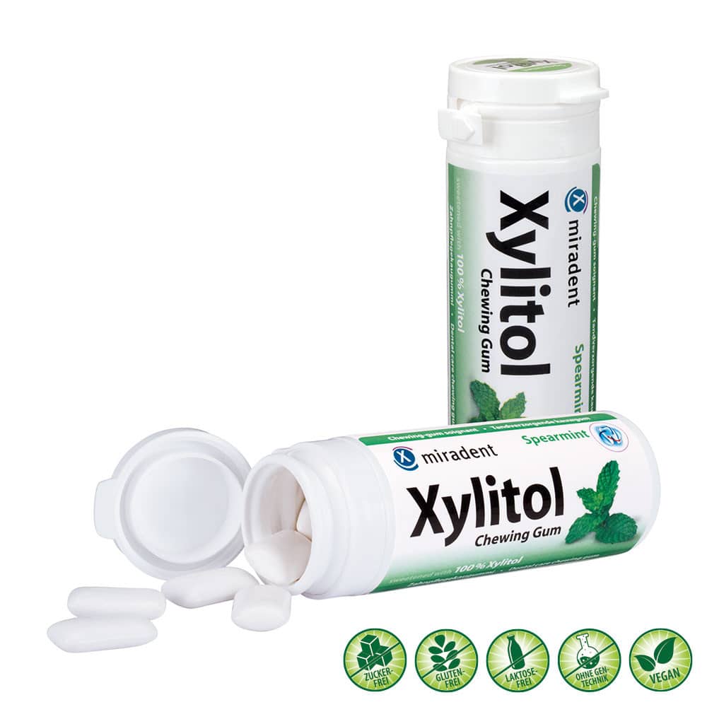 MIRADENT Zahnpflegekaugummi Xylitol Spearmint 30 St Kaugummi
