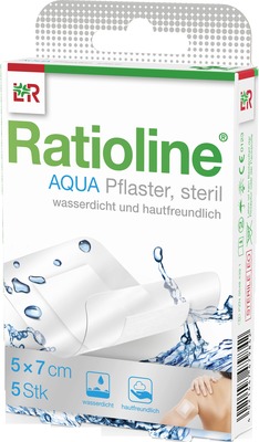 RATIOLINE aqua Duschpflaster Plus 5x7 cm steril 5 St Pflaster
