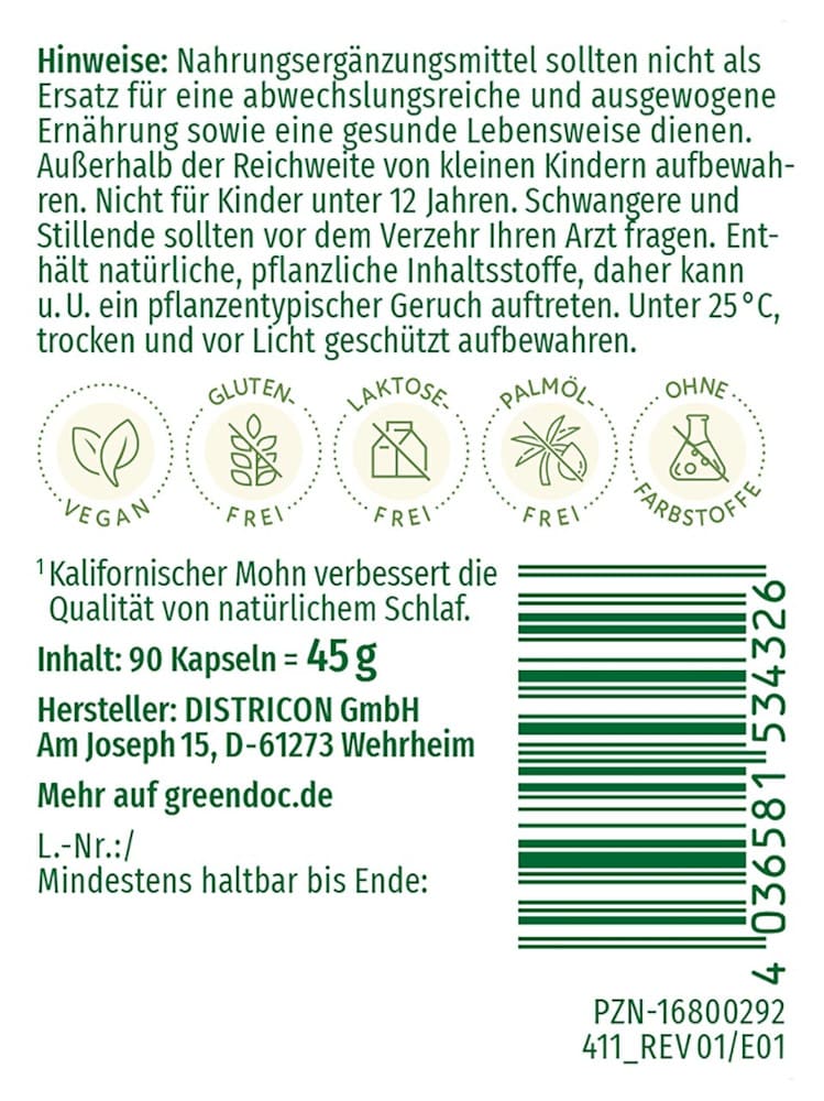 GreenDoc Besser Schlafen FS 90 St Hartkapseln