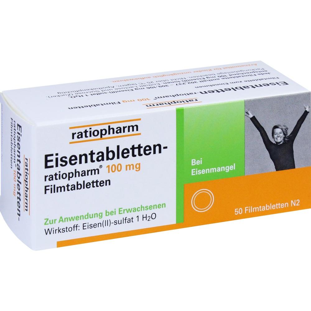 Eisentabletten-ratiopharm 100mg 50 St Filmtabletten