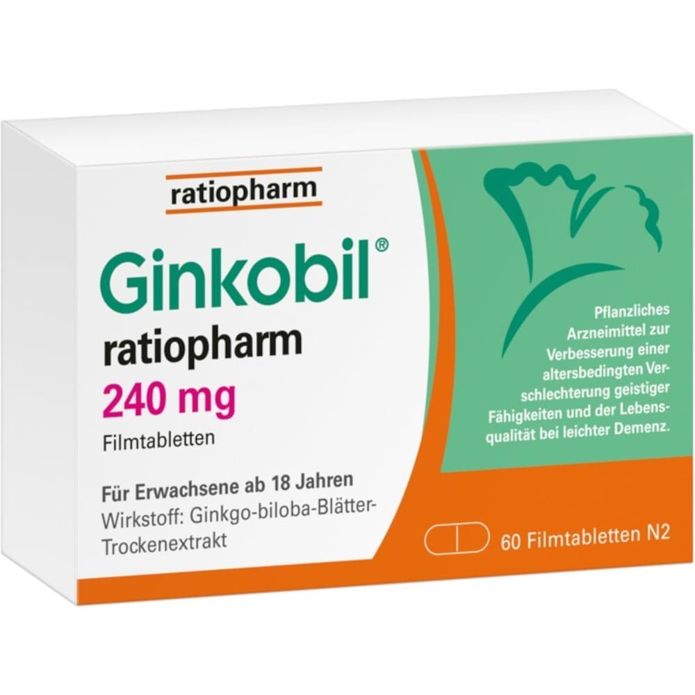 Ginkobil ratiopharm 240mg mit Ginkgo biloba 60 St Filmtabletten