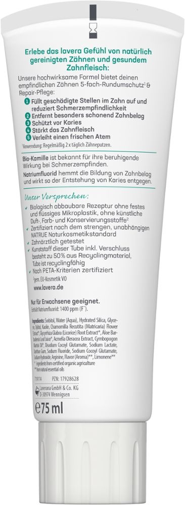 lavera ZAHNCREME SENSITIVE & REPAIR  75 ml Zahncreme