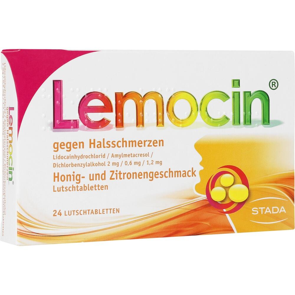 Lemocin gegen Halsschmerzen Honig + Zitrone 24 St Lutschtabletten