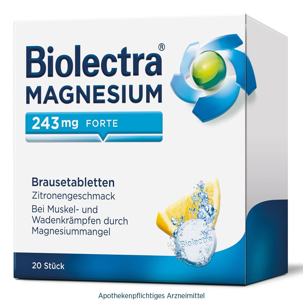 Biolectra MAGNESIUM 243mg FORTE Zitrone 20 St Brausetabletten