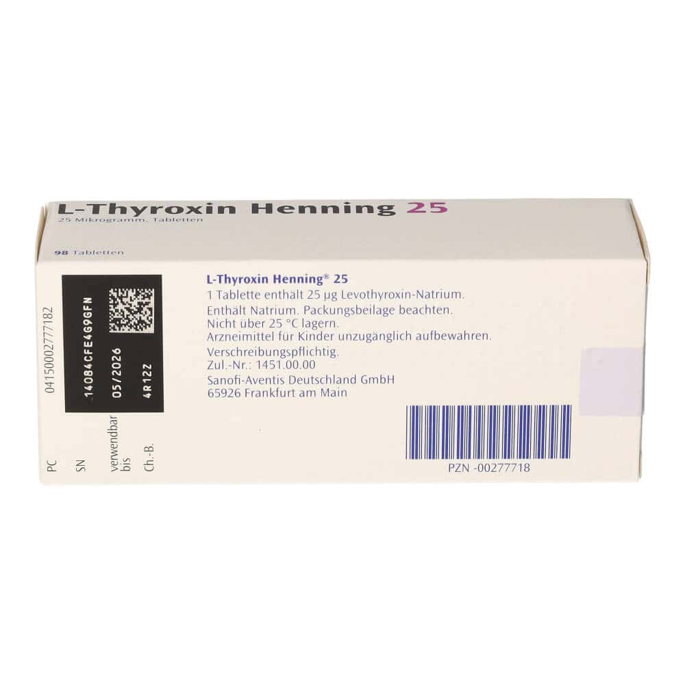 L-Thyroxin Henning 25 98 St Tabletten in Kalenderpackung