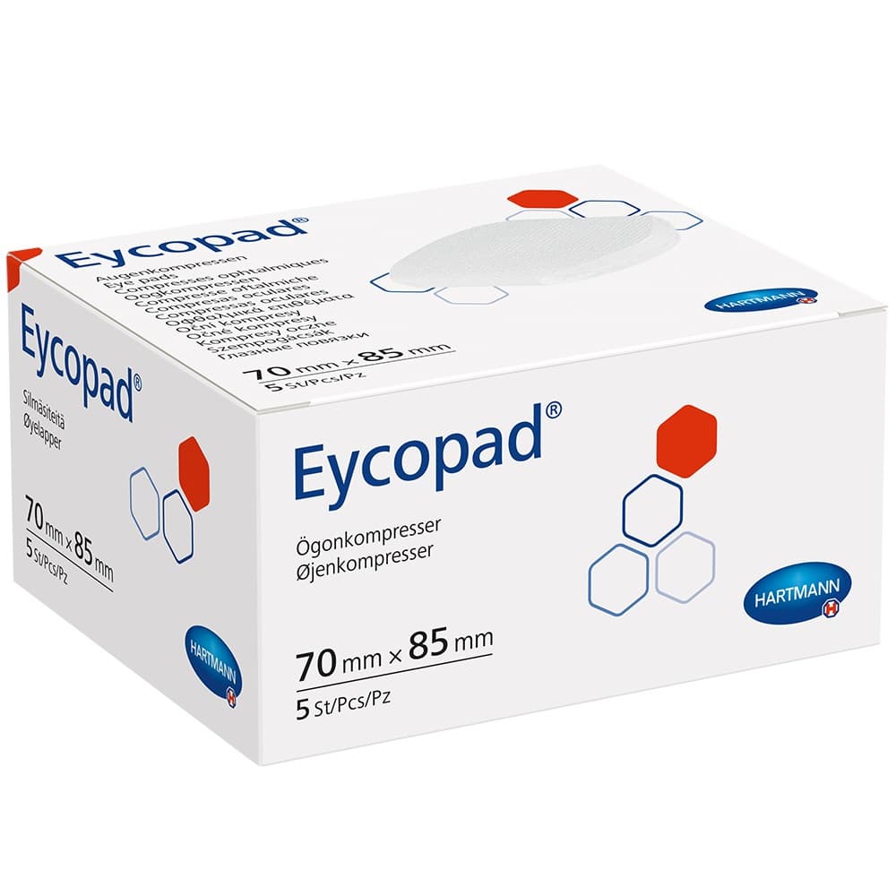 EYCOPAD Augenkompressen 70x85 mm unsteril 5 St Kompressen