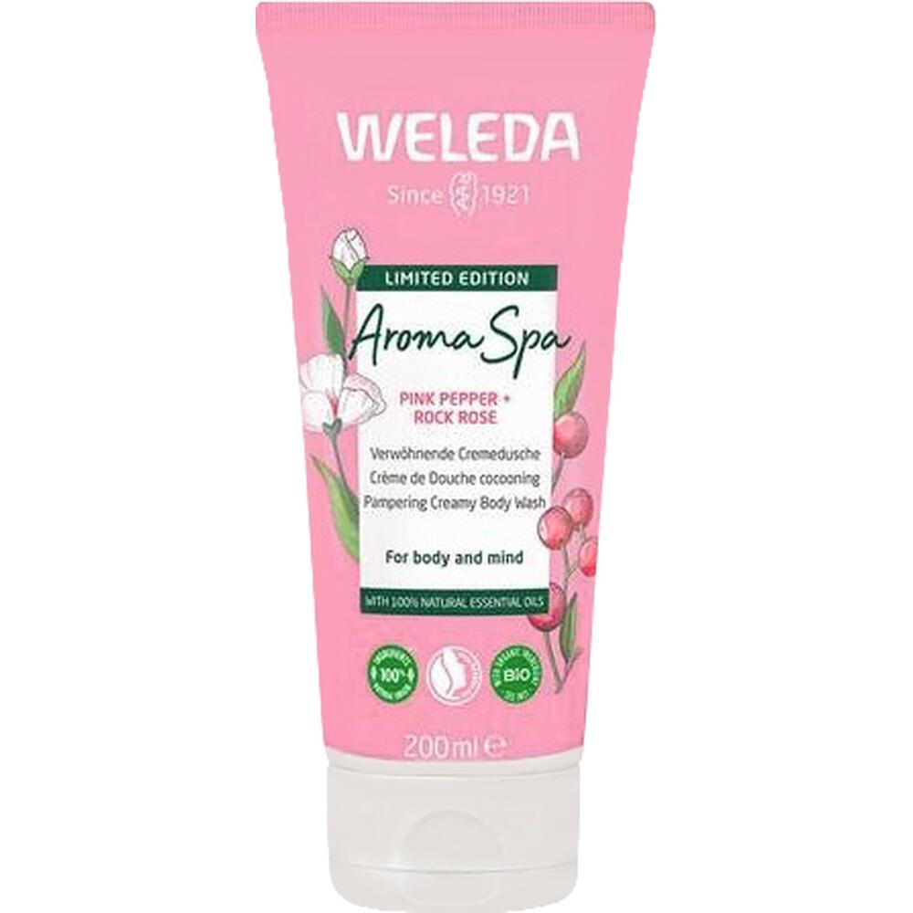 WELEDA Aroma Spa Cremedusche PINK PEPPER + ROCK ROSE 200 ml Duschgel