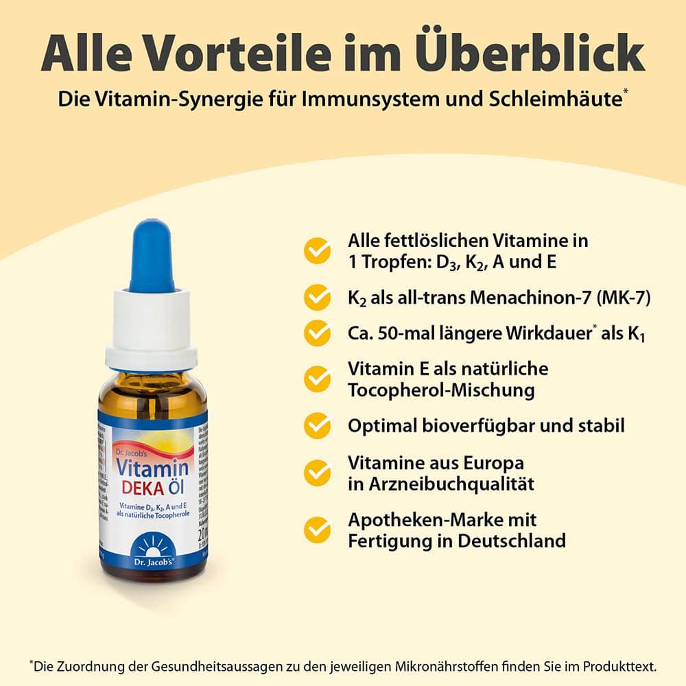 Dr. Jacob's DEKA Öl 800 IE Vitamin D3+K2+A+E