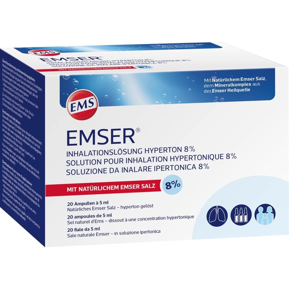 EMSER Inhalationslösung Hyperton 8% 20X5 ml Inhalationsampullen