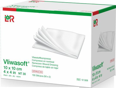 VLIWASOFT Vlieskompressen 10x10 cm steril 6l. 50X2 St Kompressen