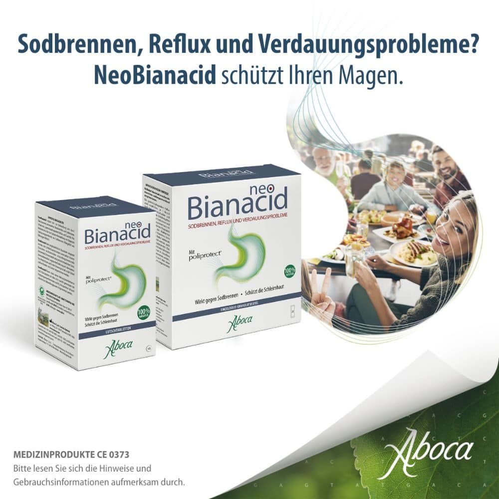 neoBianacid bei Sodbrennen, Reflux und Verdauungsproblemen 14 St Lutschtabletten