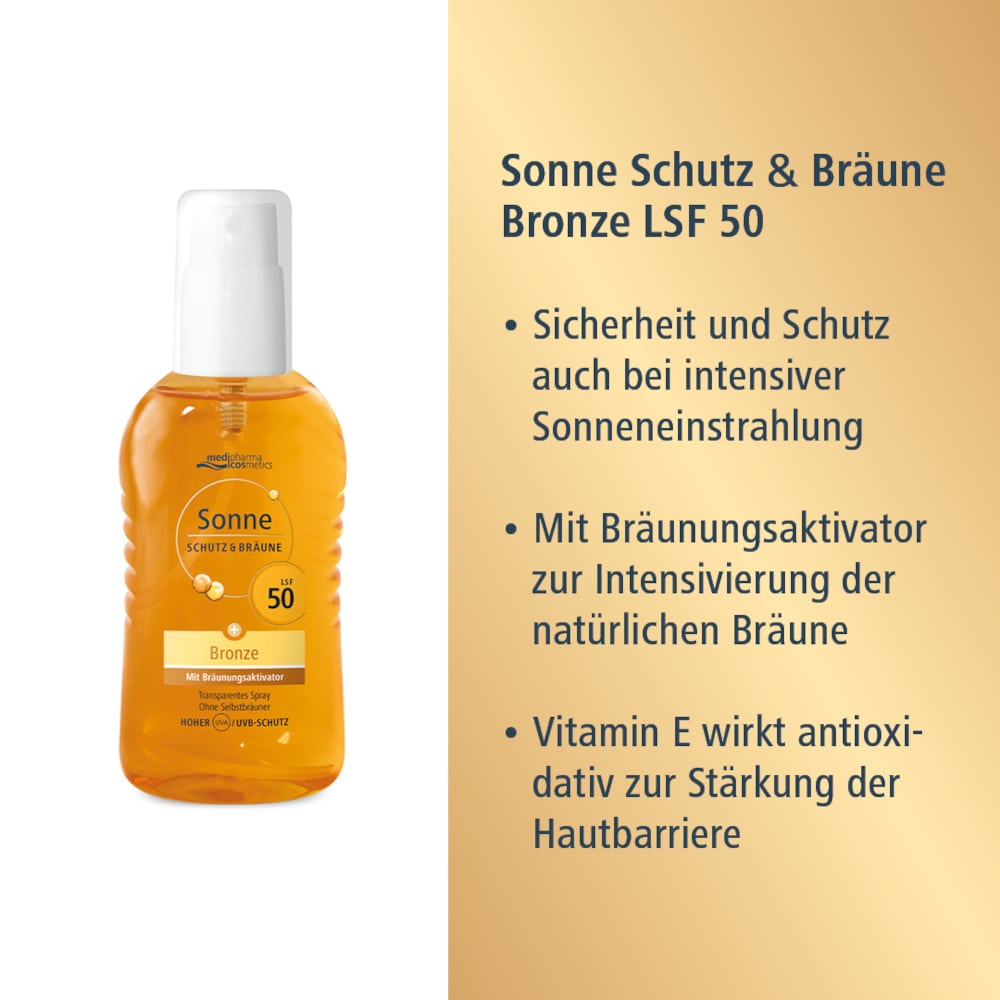 medipharma cosmetics Sonne SCHUTZ & BRÄUNE Bronze LSF 50 Spray 200 ml Spray