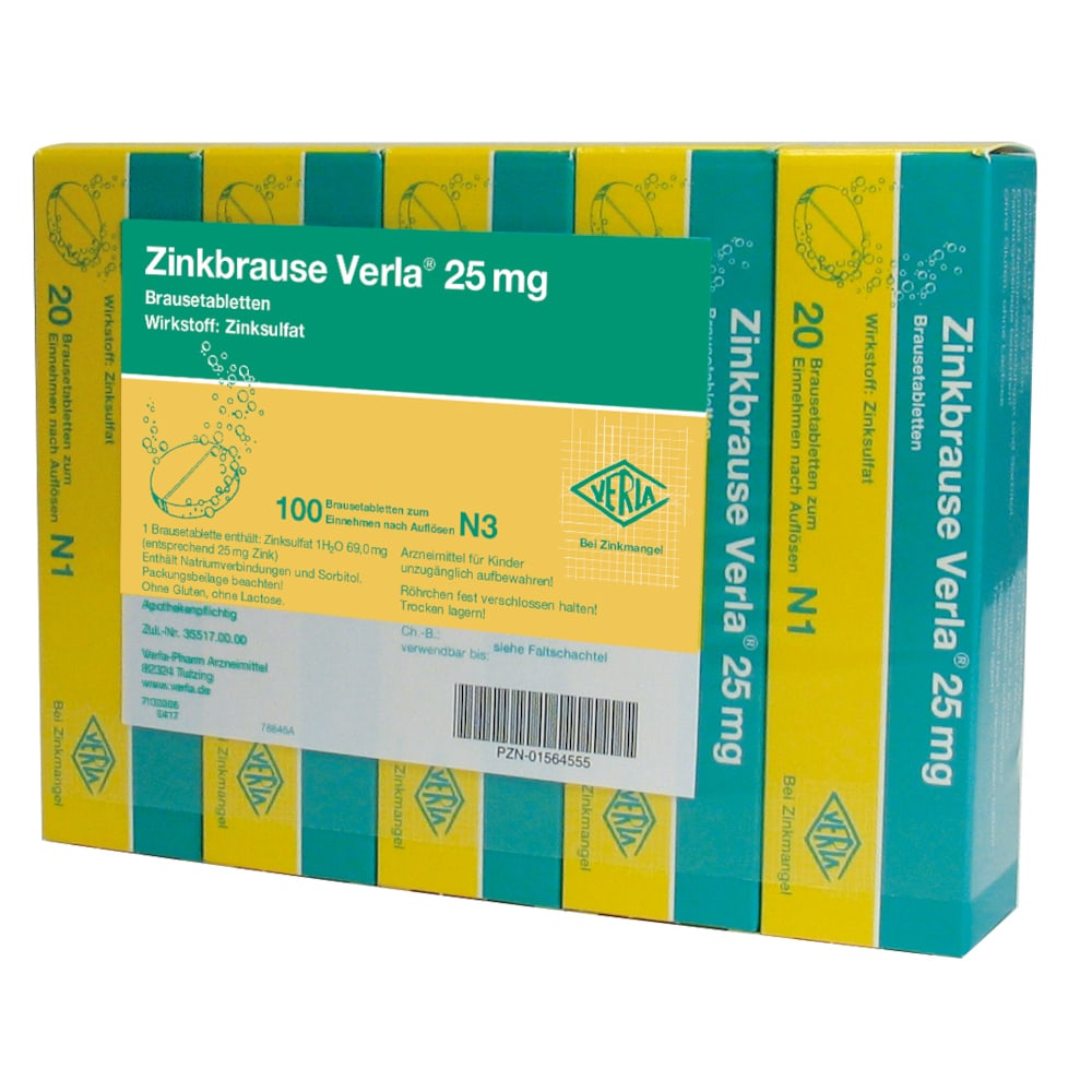 Zinkbrause Verla 25 mg 100 St Brausetabletten