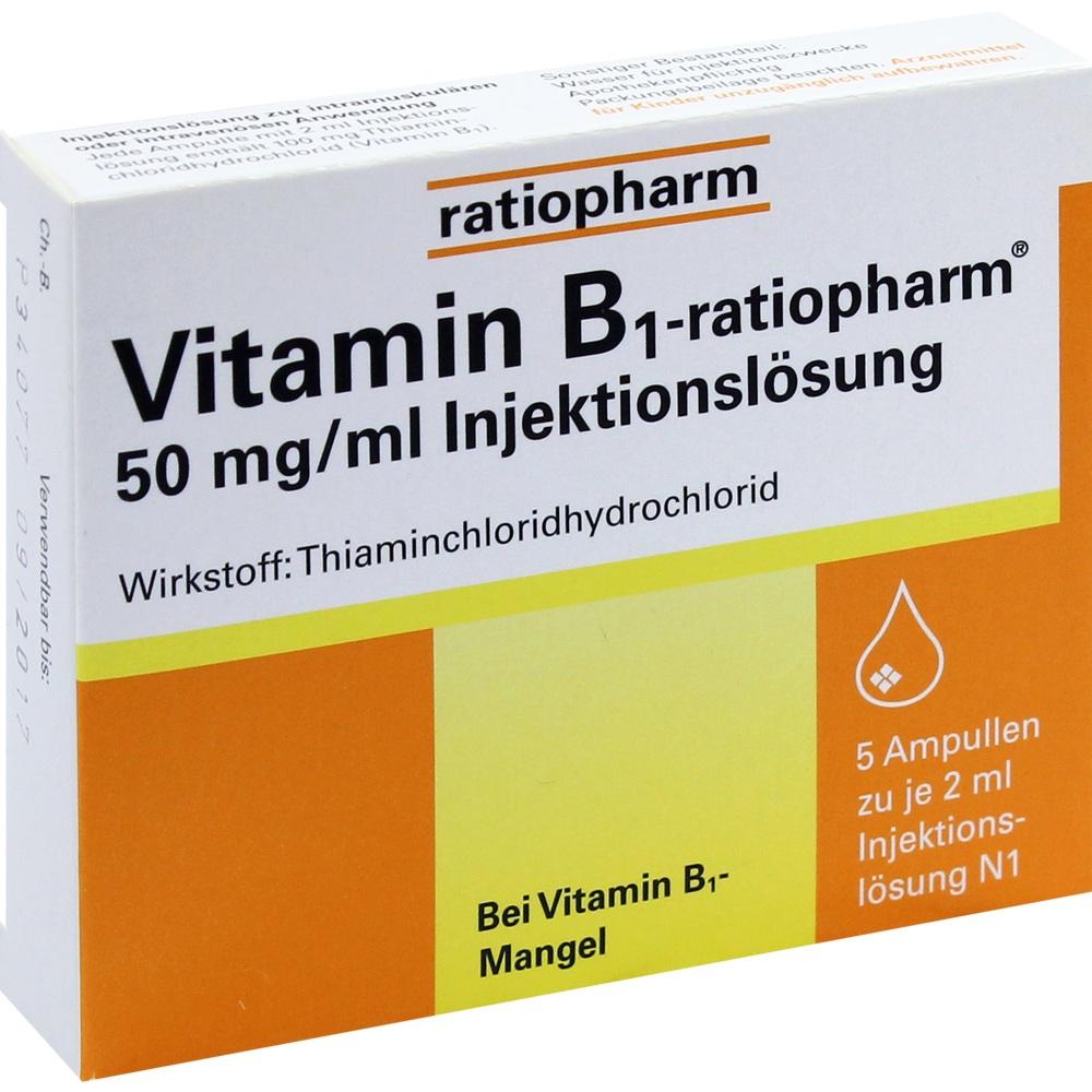 Vitamin B1-ratiopharm 50 mg/ml Injektionslösung Ampullen 5X2 ml Ampullen