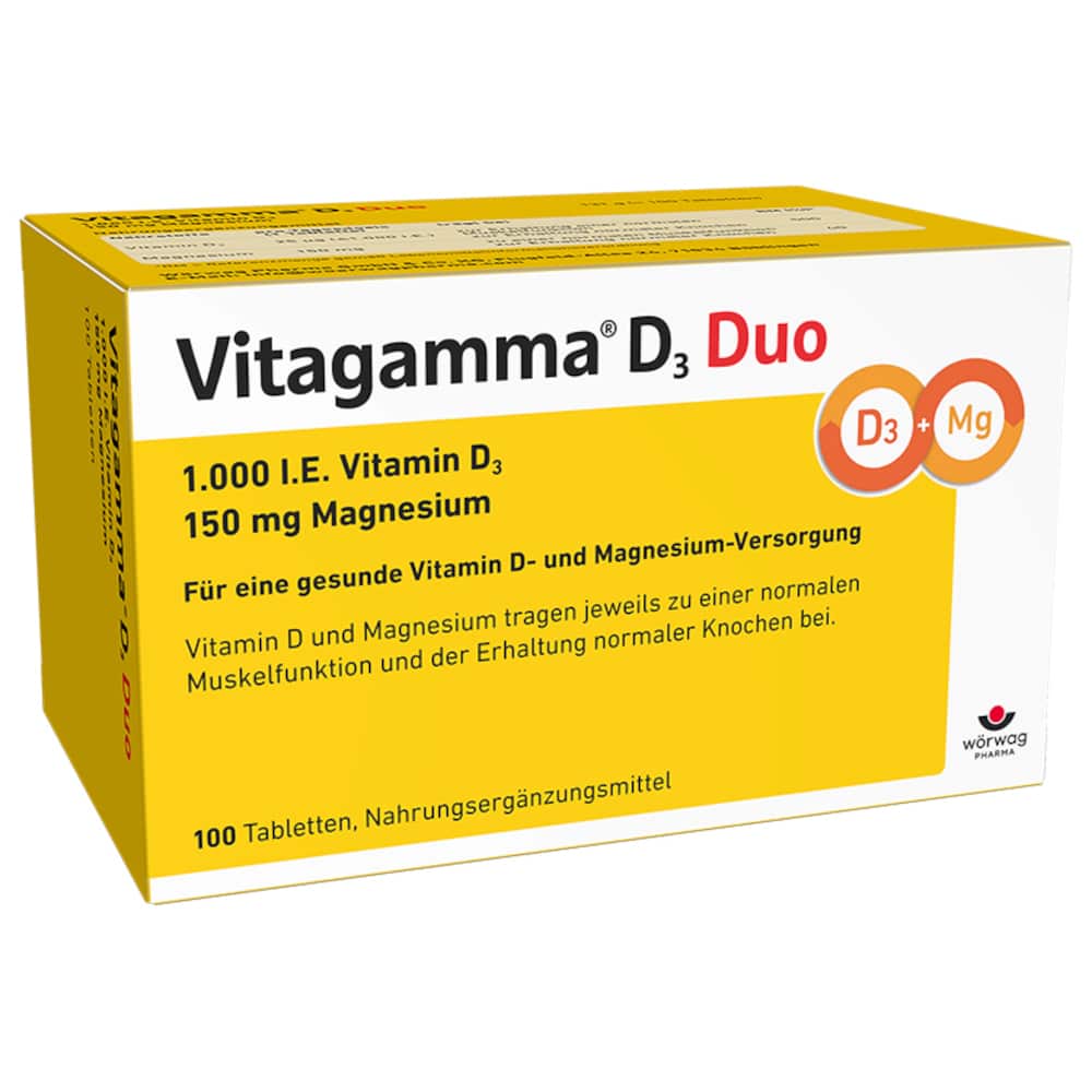 Vitagamma D3 Duo 1000 I.E. Vitamin D3 150mg Magnesium 100 St Tabletten