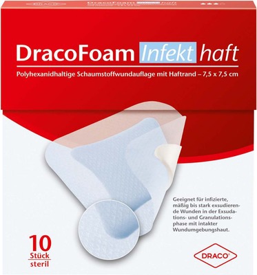 DRACOFOAM Infekt haft Schaumst.Wundauf.7,5x7,5 cm 10 St Verband