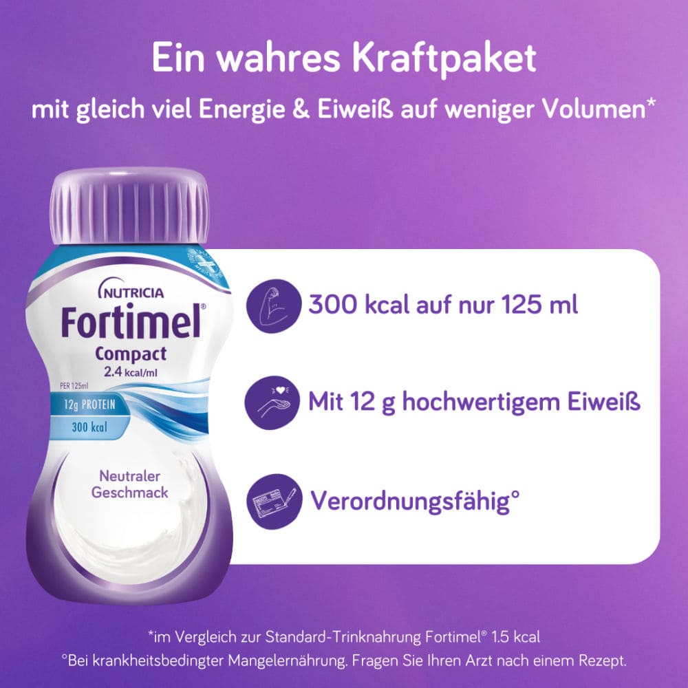 Fortimel Compact 2.4 Trinknahrung Neutral 4X125 ml Flüssigkeit