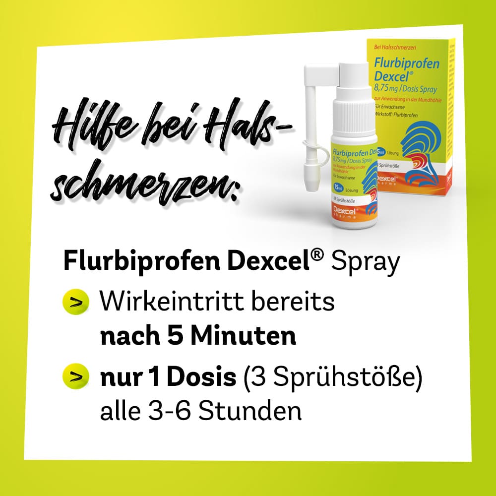 Flurbiprofen Dexcel gegen Halsschmerzen 15 ml Spray