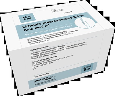 Lidocain pharmarissano 0,5% Ampulle 2 ml 100X2 ml Injektionslösung
