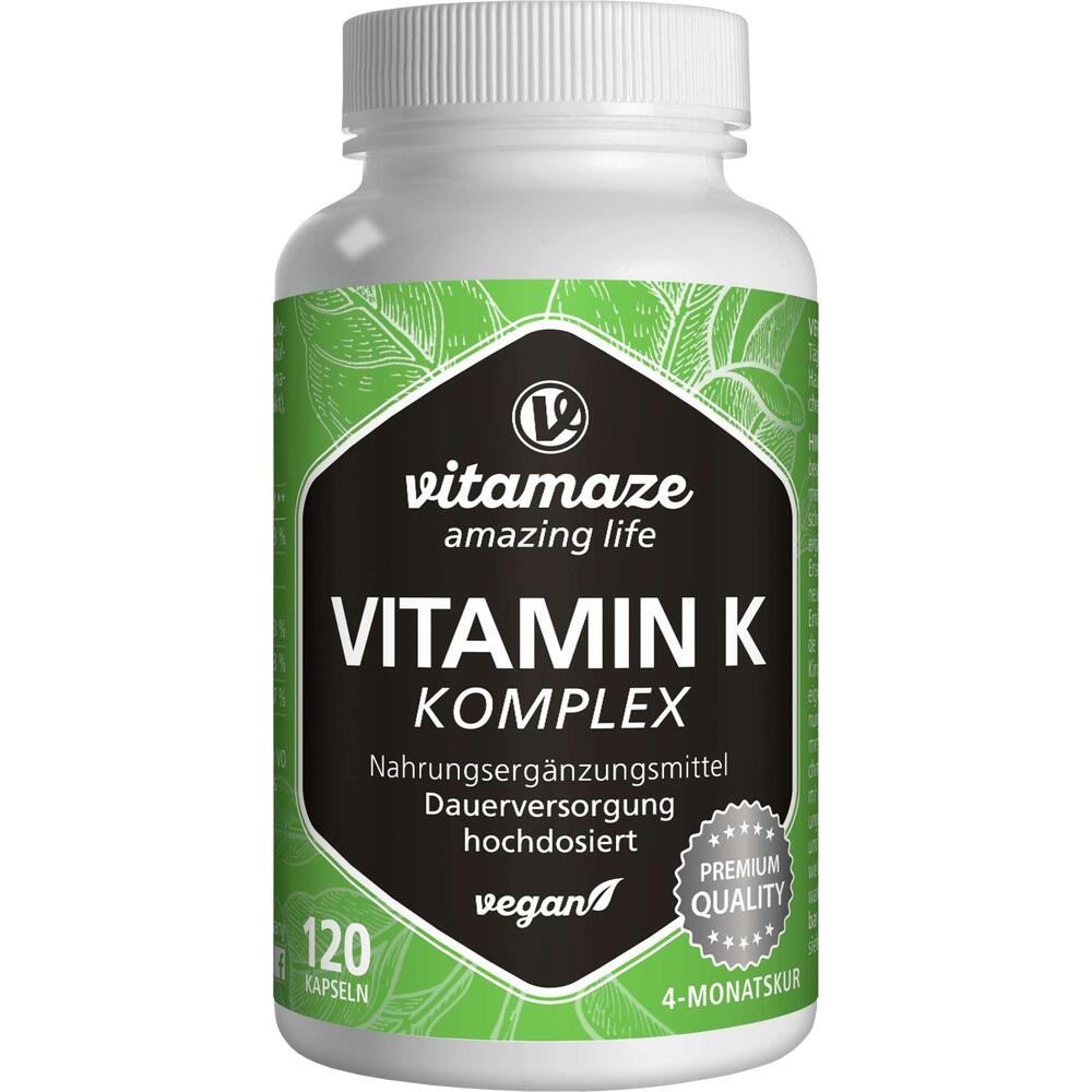 vitamaze VITAMIN K1+K2 Komplex hochdosiert 120 St Kapseln