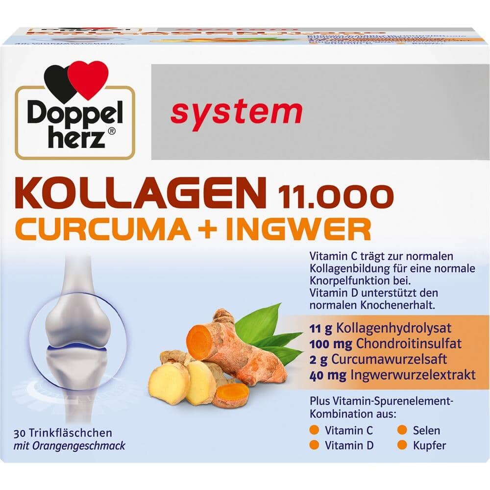 Doppelherz system KOLLAGEN 11.000 CURCUMA + INGWER 30X25 ml Trinkampullen