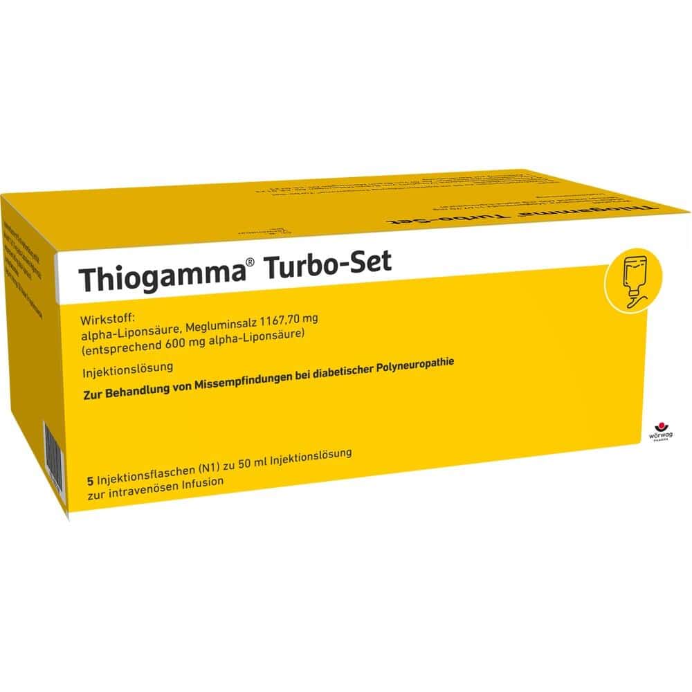Thiogamma Turbo Set Injektionslösung 5X50 ml Injektionsflaschen
