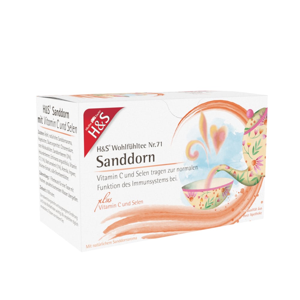 H&S Wohlfühltee Sanddorn mit Vitamin C + Selen 20X2.5 g Filterbeutel