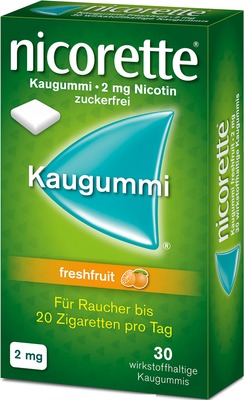 nicorette 2 mg Nikotinkaugummi freshfruit für Raucher zum Aufhören