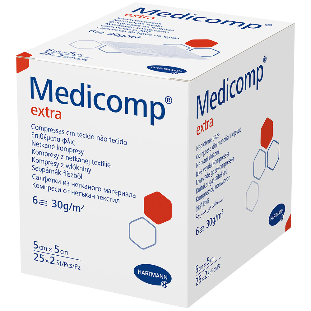 Medicomp extra Kompressen 5x5 cm 25X2 St Kompressen