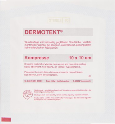 DERMOTEKT Kompresse V 10x10 cm 1 St Kompressen