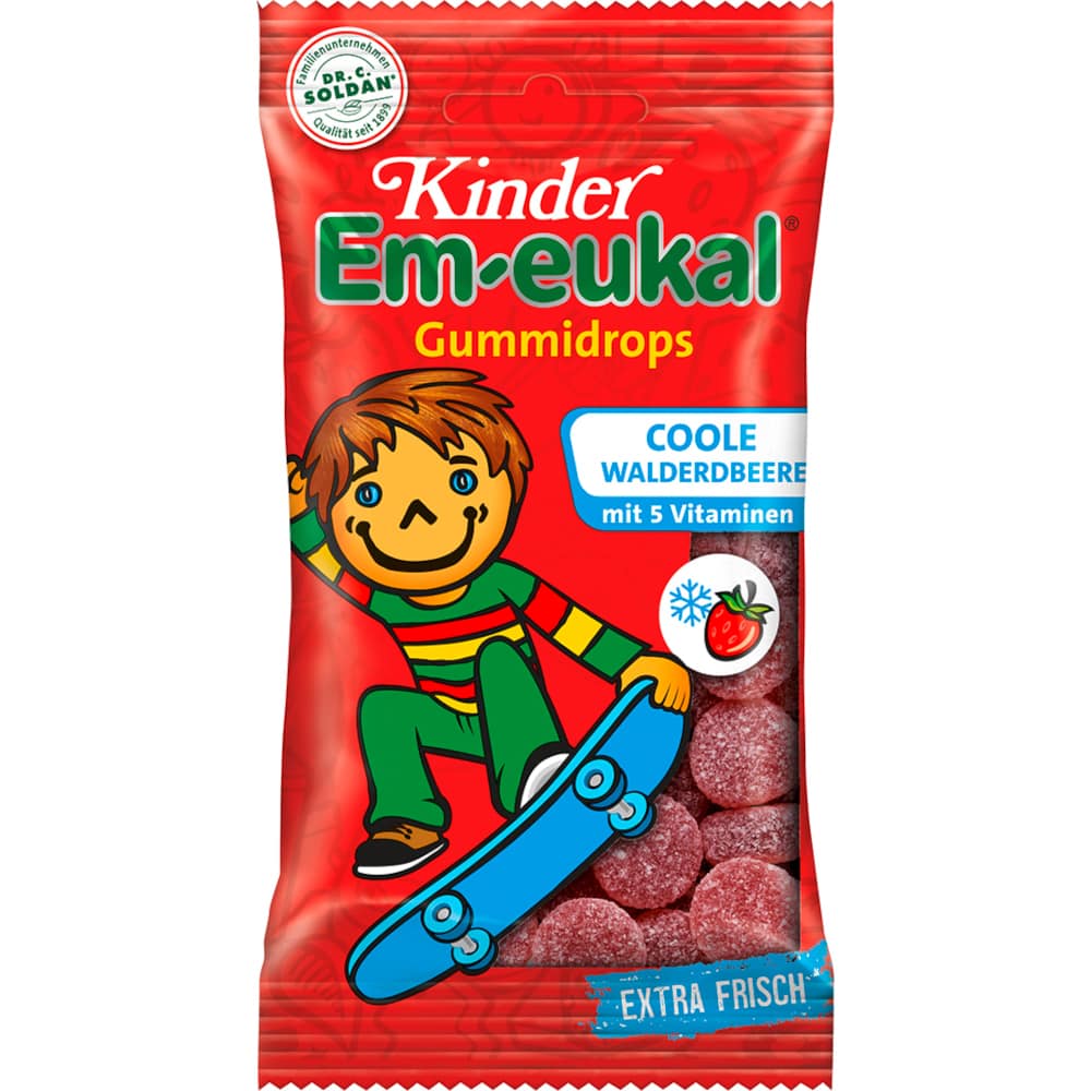 Em-eukal Kinder Gummidrops Coole Walderdbeere 75 g Bonbons