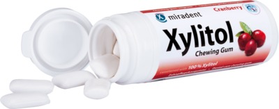 MIRADENT Zahnpflegekaugummi Xylitol Cranberry 30 St Kaugummi