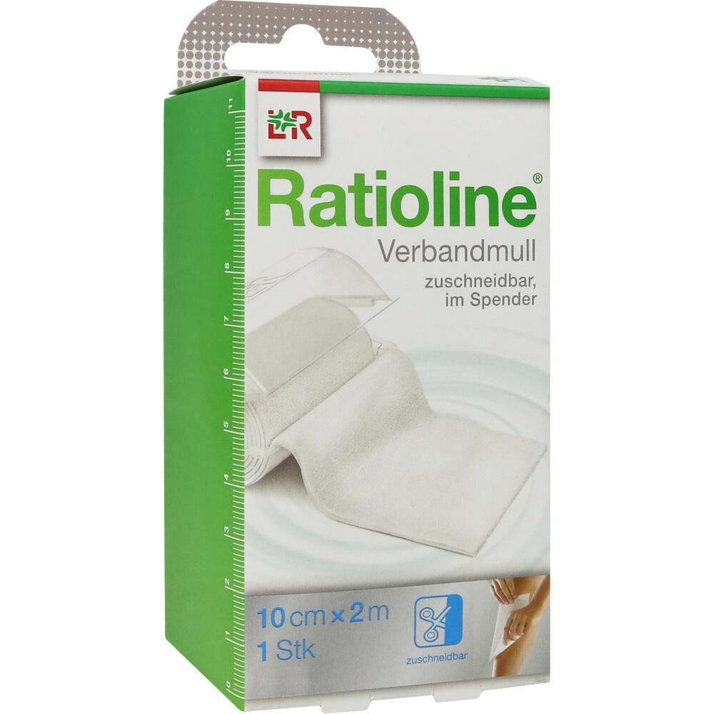 RATIOLINE acute Verbandmull 10 cmx2 m gerollt 1 St Verband