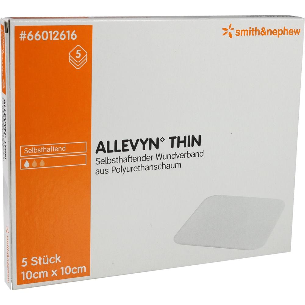 ALLEVYN Thin 10x10 cm dünne Wundauflage 5 St Verband