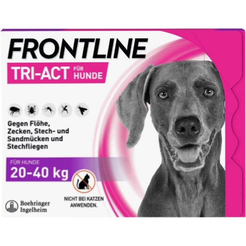 FRONTLINE TRI-ACT gegen Zecken, Flöhe und fliegende Insekten für Hunde L (20-40 kg) 6 St Lösung
