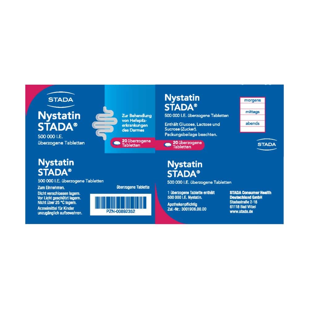 Nystatin STADA 500000 I.E. 20 St Überzogene Tabletten