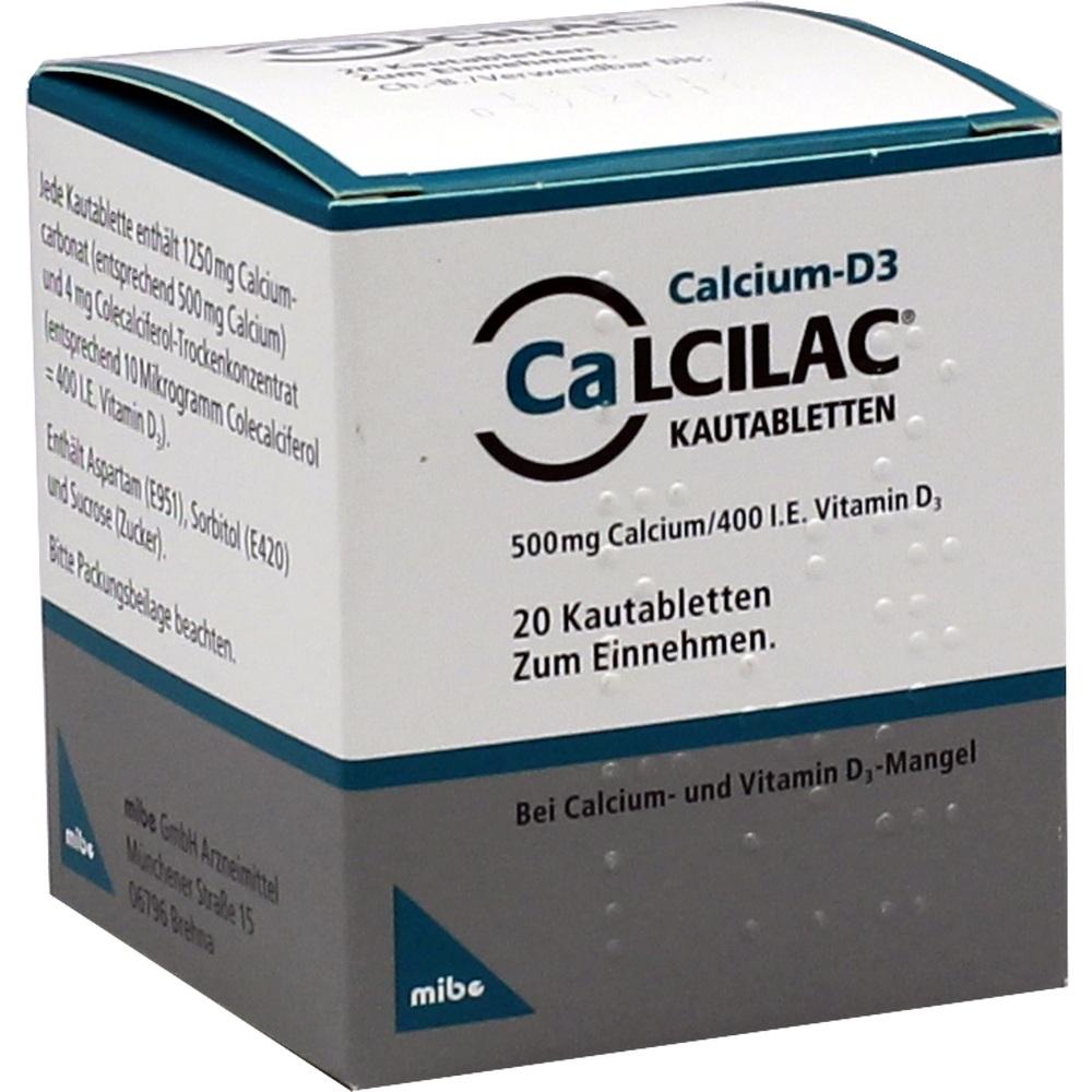 Calcilac 500mg/400 I.E. 20 St Kautabletten