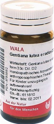 Gentiana lutea e radice D2 Globuli 20 g Globuli