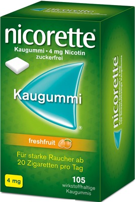 nicorette 4 mg Nikotinkaugummi freshfruit zur Raucherentwöhnung 105 St Kaugummi