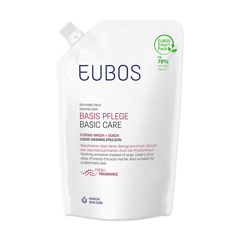 EUBOS BASISPFLEGE FLÜSSIG WASCH+DUSCH WASCHLOTION Nachfüllbeutel 400 ml Flüssigkeit