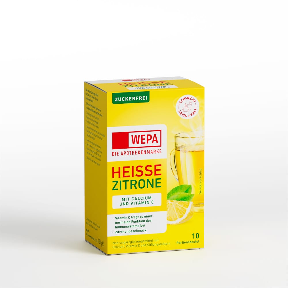 WEPA HEISSE ZITRONE zuckerfrei 10X10 g Pulver