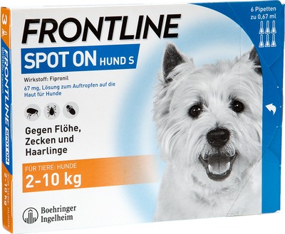 FRONTLINE SPOT-ON gegen Zecken, Flöhe und Haarlinge für Hunde S (2-10 kg)  6 St Lösung