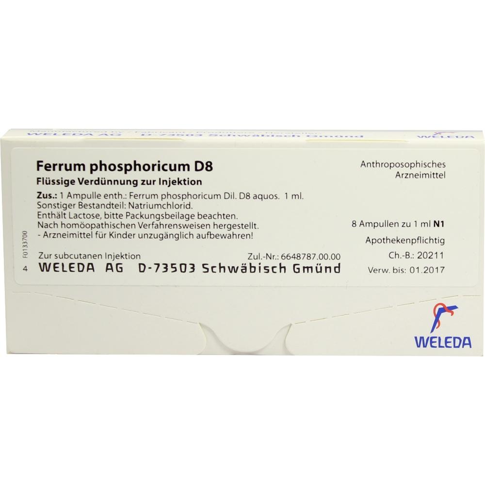WELEDA FERRUM PHOSPHORICUM D 8 Ampullen 8X1 ml Ampullen