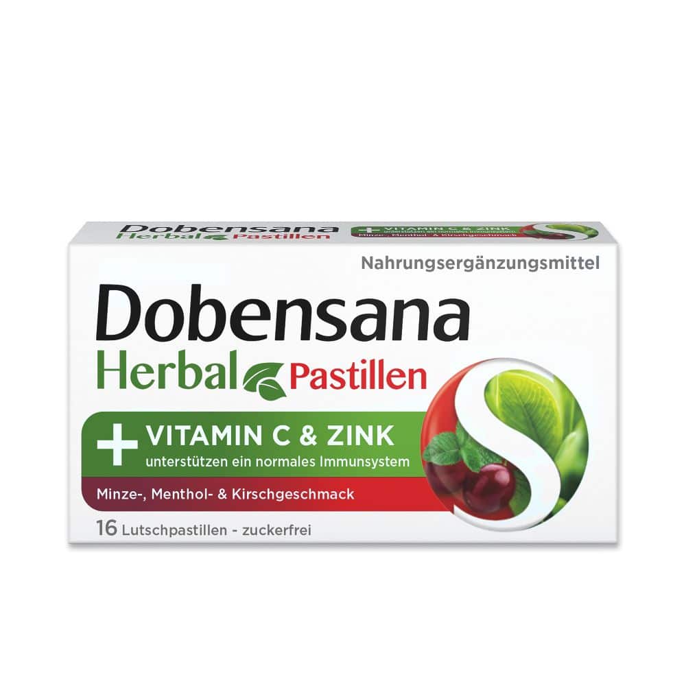 Dobensana Herbal + VITAMIN C & ZINK Kirschgeschmack 16 St Lutschpastillen Dobensana Herbal + VITAMIN C & ZINK Kirschgeschmack 16 St Lutschpastillen